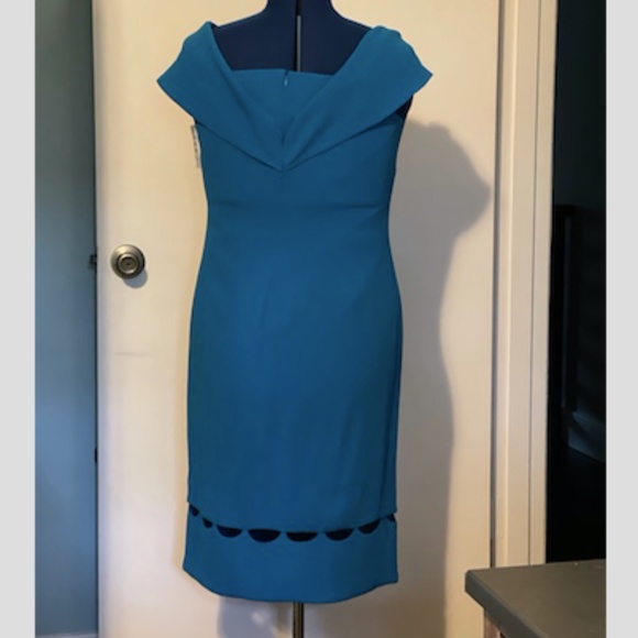 Shoshanna Off the Shoulder Cocktail Dress Cobalt Blue Size 12 - Picture 3 of 7